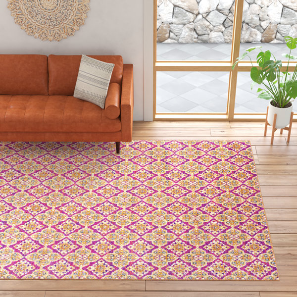 Mistana™ Christa Performance Pink/Gold Rug & Reviews Wayfair